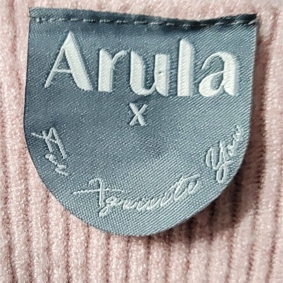 Arula Sweater Size XL Pink Peony V-Neck Long Sleeve Pullover - Picture 4 of 6